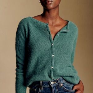 Sezane Teal Gaspard Cardigan